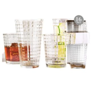 Matrix Glass Highball 15.75 Oz  & Whiskey Cups 12.5 Oz 16 Pc