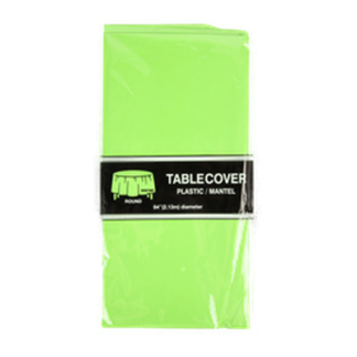 Plastic Table Cover Round Lime Green 84 In