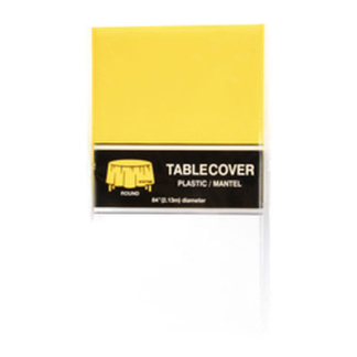 Plastic Table Cover Round Yellow 84 In