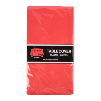 Plastic Table Cover Round Red 84 In