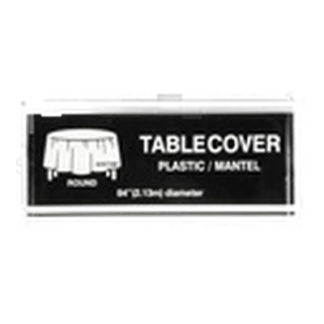 Plastic Table Cover Round White 84 In