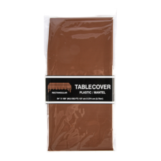 Plastic Table Cover Rectangular Chocolate 54X108 In