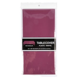 Plastic Table Cover Rectangular Burgundy 54X108 In