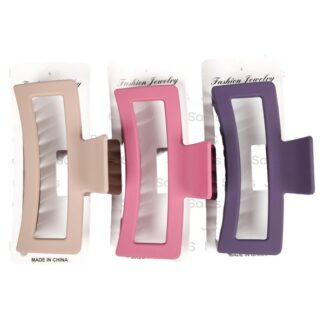 Hair Claw Square Clip Asst Matte Color Large