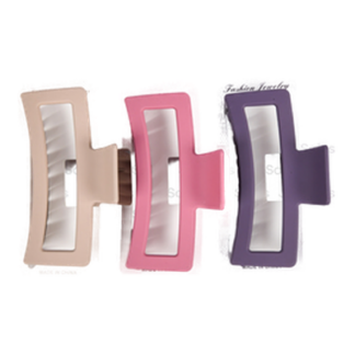 Hair Claw Square Clip Asst Matte Color Large