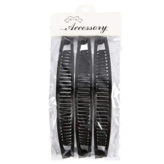 Banana Hair Clips Black Color 3 Pc