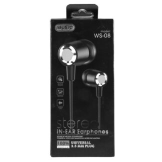 Stereo In-Ear Earphones Universal 3.5 Mm Plug Blk