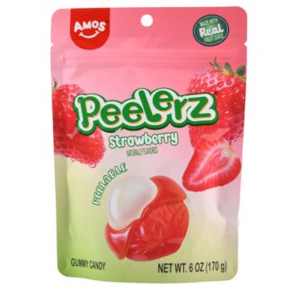 Amos Peelerz Gummy Candy Strawberry 6 Oz