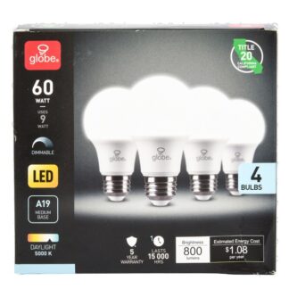 Globe Led Bulb Daylight 60 Watt 4 Pk
