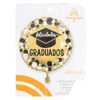 Hg Graduation Balloons Gold/Black Asst Designs