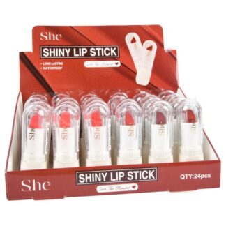 S.He Shiny Lip Stick Waterproof Cool Red Colors