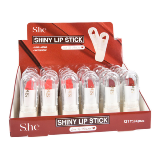 S.He Shiny Lip Stick Waterproof Cool Red Colors
