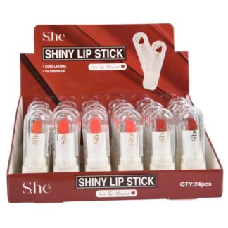 S.He Shiny Lip Stick Waterproof Warm Red Colors