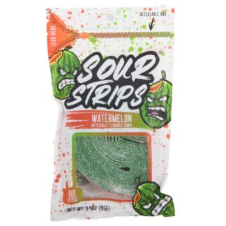 Sour Strips Chewey Candy Watermelon 3.4 Oz