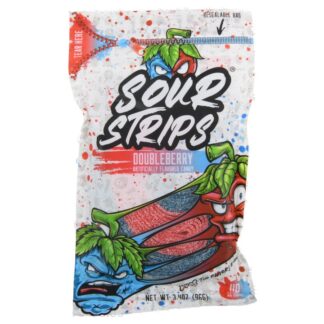 Sour Strips Chewey Candy Double Berry 3.4 Oz