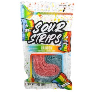 Sour Strips Chewey Candy Rainbow 3.4 Oz