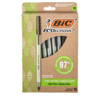 Bic Ecolutions Ball Pens Black Ink 10 Ct