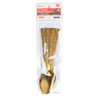 Kocina Luxury Dinner Spoon 8 In 6 Pc Gold Color