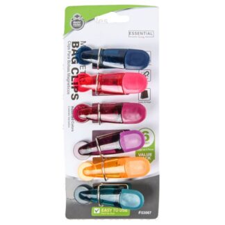Plastic Magnetic Clip Asst Color 6 Pc