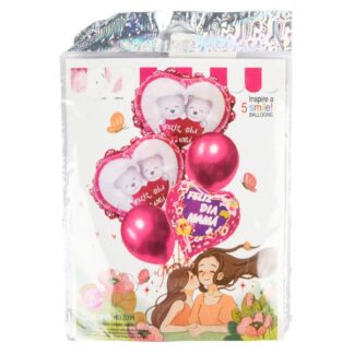 Hm Foil Balloons "Feliz Dia Mama" Set 5 Pc