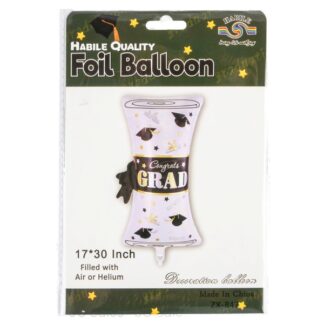 Hg Foil Balloon "Congrats Grad" Diploma 17 In