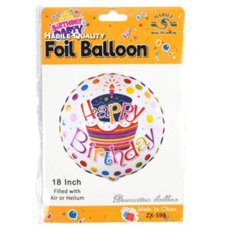 Foil Balloon "Happy Birthday" Round 18 In