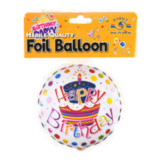 Foil Balloon "Happy Birthday" Round 18 In