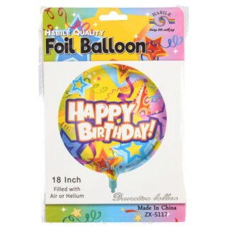 Foil Balloon "Happy Birthday" Round 18 In