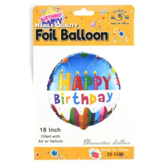 Foil Balloon "Happy Birthday" Round 18 In