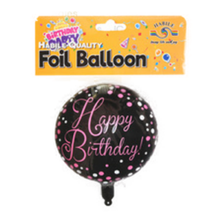 Foil Balloon "Happy Birthday" W/Dots Round 18 In