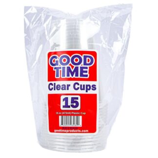 Good Time Plastic Cups Clear 16 Oz 15 Ct