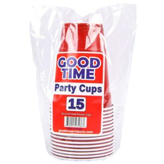 Good Time Party Plastic Cups Red 16 Oz 15 Ct