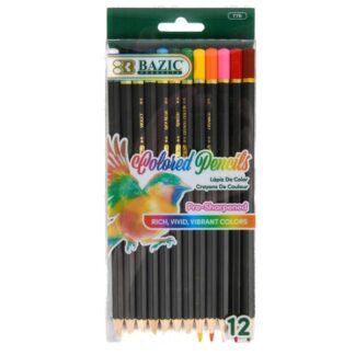 Bazic Vibrant Colored Pencils 12 Ct