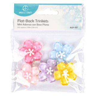 Flat Back Trinkets Cherry Blossom Flowers 6 Ct