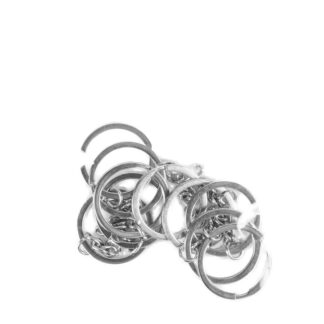 Key Ring With Chain Silver Color 10 Ct