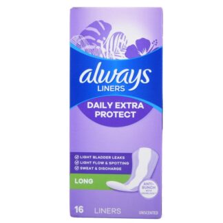 Always Liners Daily Extra Protection Long 16 Ct