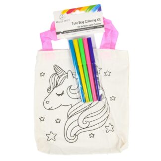 Unicorn Coloring Tote Bag With Markers Kit