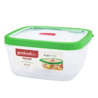 Plastic Goodcook Square W/Lid Clear 1.18 L