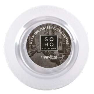 Plastic Side Plates Clear Frost 6 Ct 7.5 In