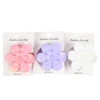 Hair Claw Flower Clip Asst Colors