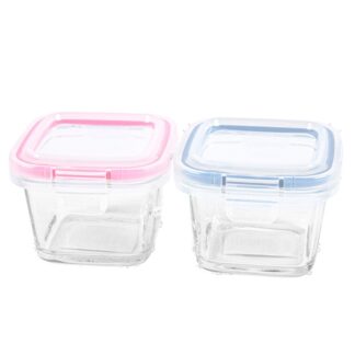 Glass Food Storage Container Clear With Lid 6 Oz Pdq