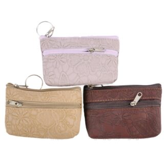 Coin Purse Floral Embossed Vinyl Asst Colors