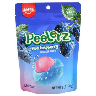 Amos Peelerz Gummy Candy Blue Raspberry 6 Oz