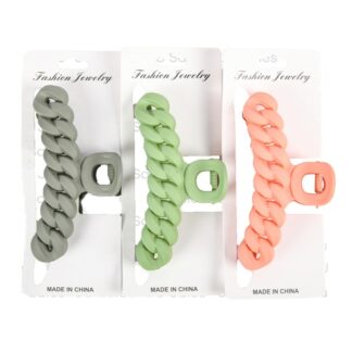Hair Claw Clip Chain Asst Matte Colors