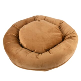 Pet Bed Extra Cushion Brown Small Size 22 In