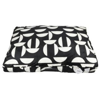 Pet Bed White/Black Patterns Large 30 In