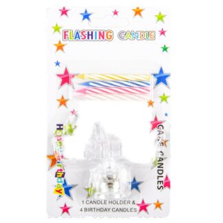 Flashing Candle Holder W/Birthday Candles 5 Pc