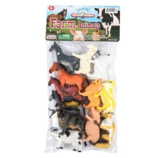Plastic Farm Animals Asst 3.5 In 12 Pc In Pvc Bag