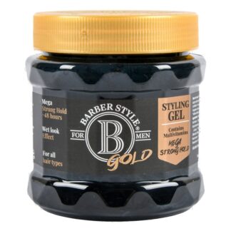 Barber Style Men Gold Styling Gel Mega Strong 7.05 Oz