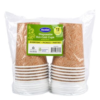 Axxion Hot/Cold Disposable Cups W/Lid 12 Ct 12 Oz